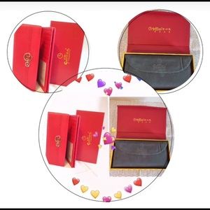 NWT Genuine Leather Red Long Wallet with Box and Dust Bag
